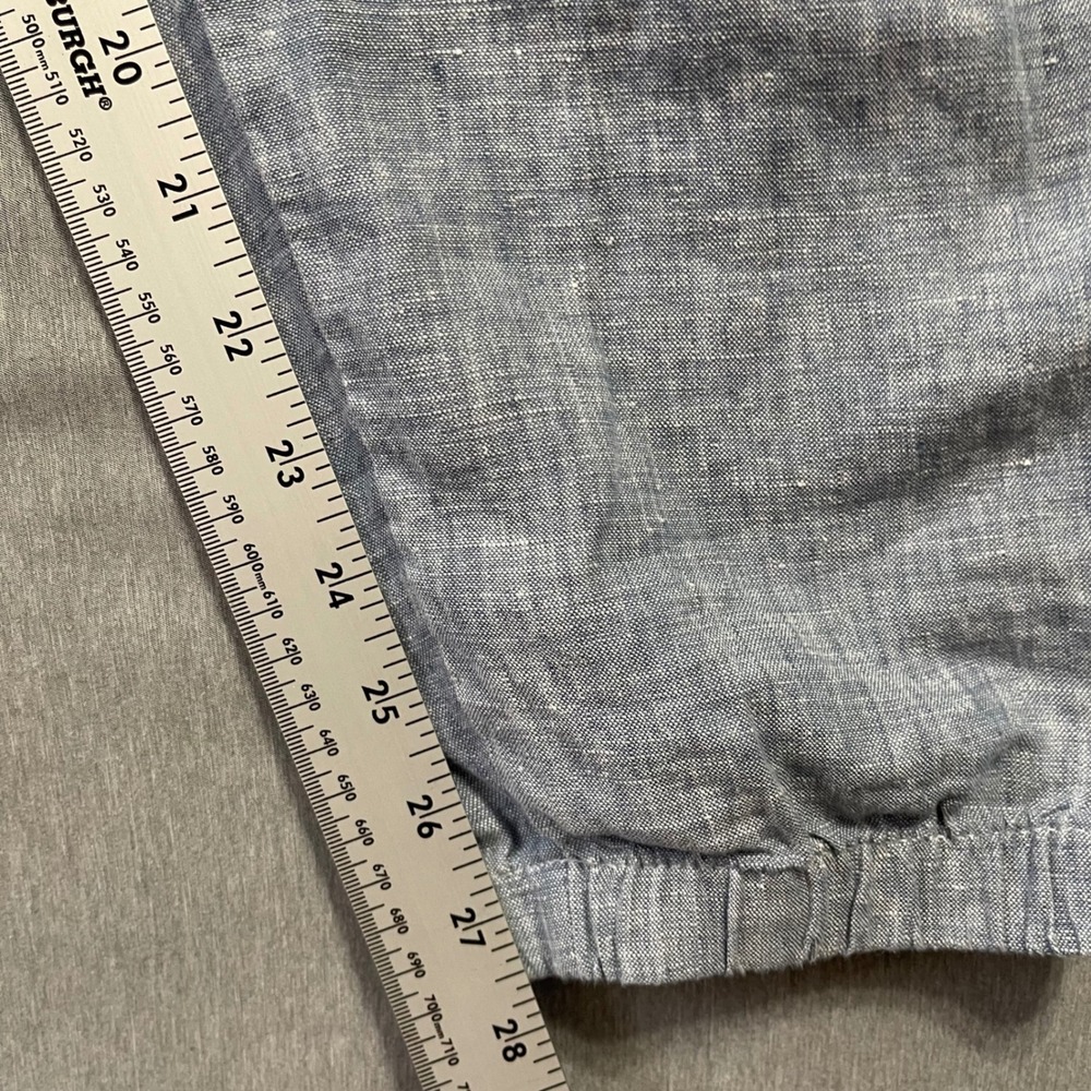 Athleta Cabo Linen Jogger Pants Womens 8 Blue Sustainable Coastal Travel Casual - Picture 6 of 9